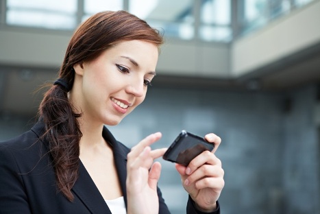 woman on smartphone